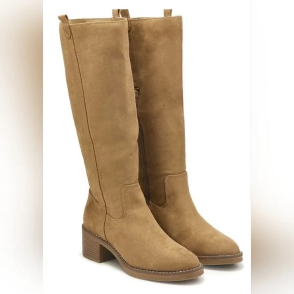 New Kensie Women's Naya Knee High Boots Brown Size 11 Faux Suede Super Cute - Picture 8 of 10
